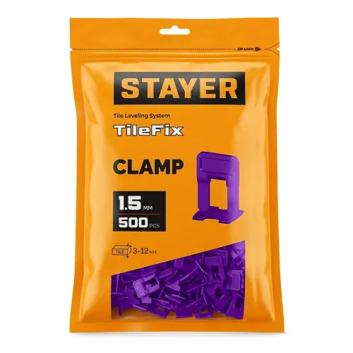 STAYER СВП TileFix, 1,5 мм, 500 шт, система выравнивания плитки ″ворота″ (33846-500)