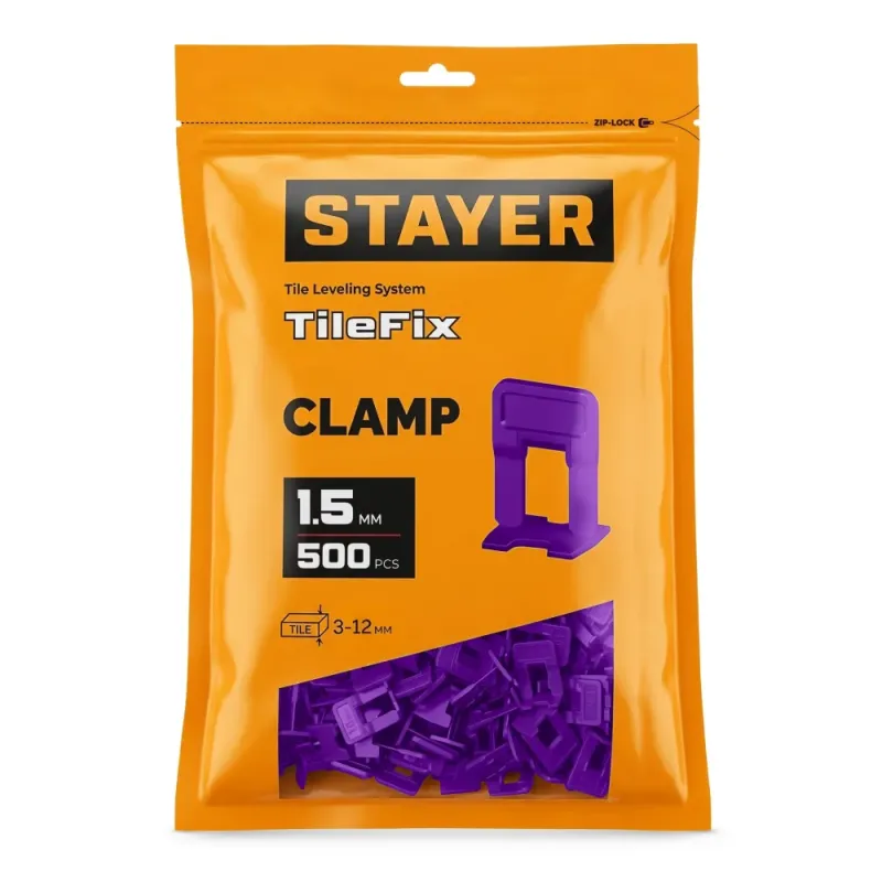 STAYER СВП TileFix, 1,5 мм, 500 шт, система выравнивания плитки ″ворота″ (33846-500)