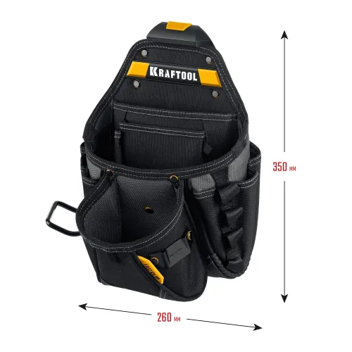 KRAFTOOL KP-27 поясная сумка с быстросъёмным креплением FastClip, 350 х 260 мм (38773)