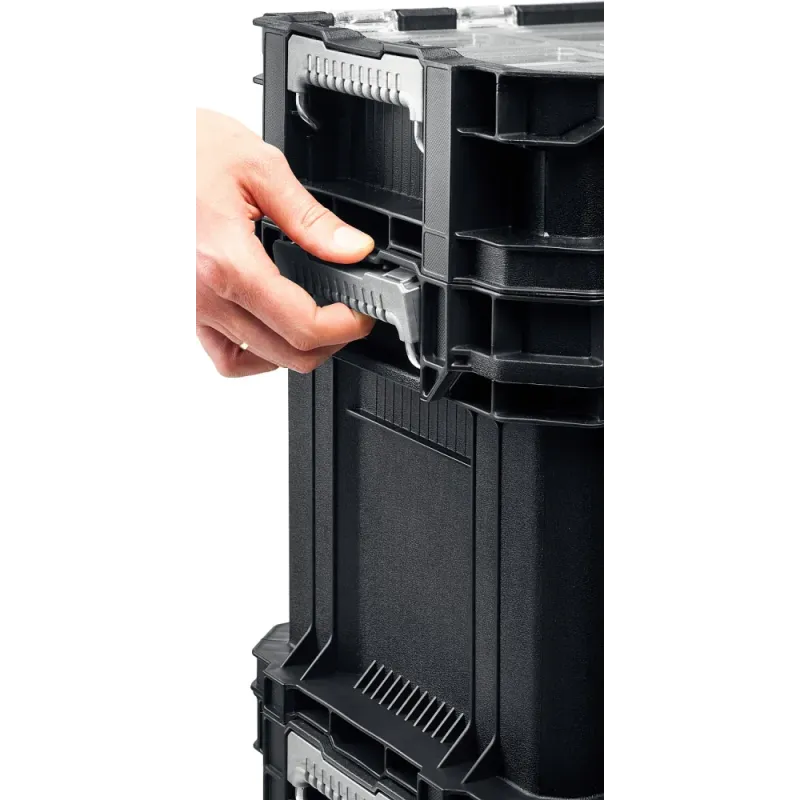 KETER SMART ROLLING, 564 х 373 х 700 мм, (22″), набор пластиковый ящик-тележка + ящик для инструментов + ящик органайзер (38390-22)