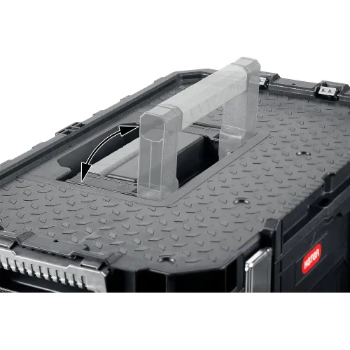 KETER SMART ROLLING, 564 х 373 х 700 мм, (22″), набор пластиковый ящик-тележка + ящик для инструментов + ящик органайзер (38390-22)