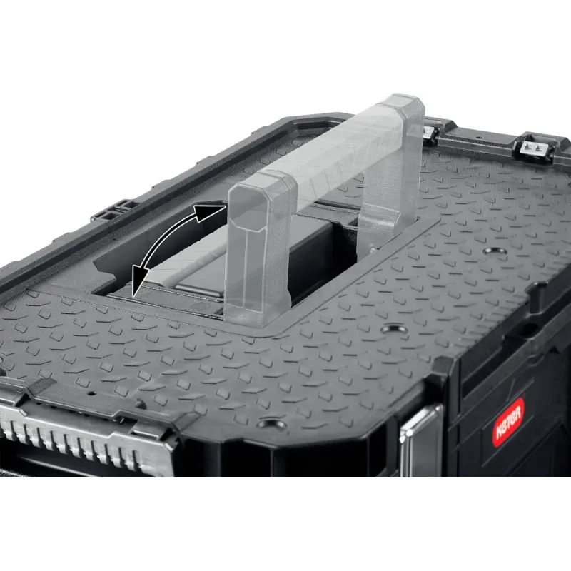 KETER SMART ROLLING, 564 х 373 х 700 мм, (22″), набор пластиковый ящик-тележка + ящик для инструментов + ящик органайзер (38390-22)