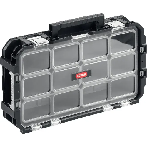 KETER SMART ROLLING, 564 х 373 х 700 мм, (22″), набор пластиковый ящик-тележка + ящик для инструментов + ящик органайзер (38390-22)