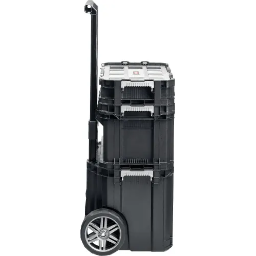 KETER SMART ROLLING, 564 х 373 х 700 мм, (22″), набор пластиковый ящик-тележка + ящик для инструментов + ящик органайзер (38390-22)