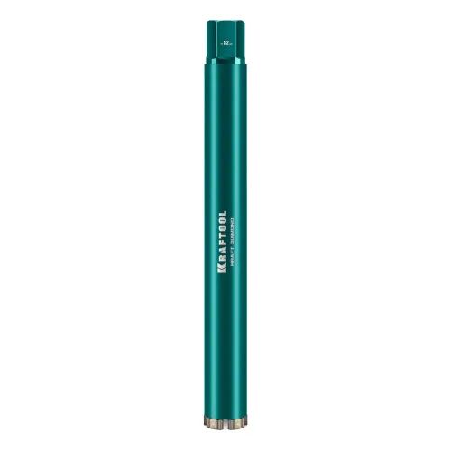 KRAFTOOL DIAMOND 52 мм (450 мм, 1 1/4″, лазерная сварка, сухое сверление с микроударом), алмазная коронка по железобетону (29825-052)