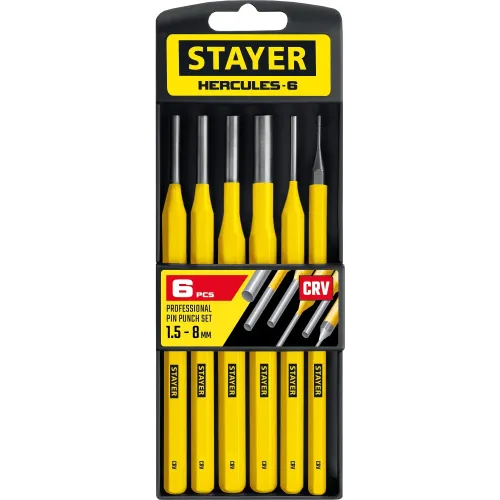 STAYER Hercules, 6 предметов, набор выколоток в пластиковом держателе, Professional (21077-H6)