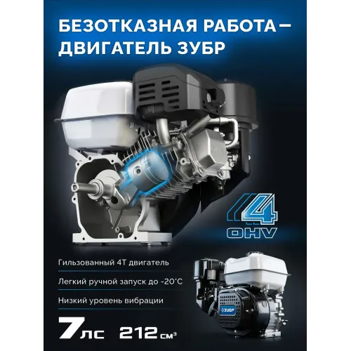 ЗУБР АР-5 редуктор, 6 скоростей, увеличенные колеса, мотоблок бензиновый, Профессионал (МБ5-500)