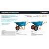 GRINDA GP-22, ударопрочный пластиковый кузов, 110 л, 220 кг, двухколесная, пневматические колеса, тачка садовая PROLine (422406)