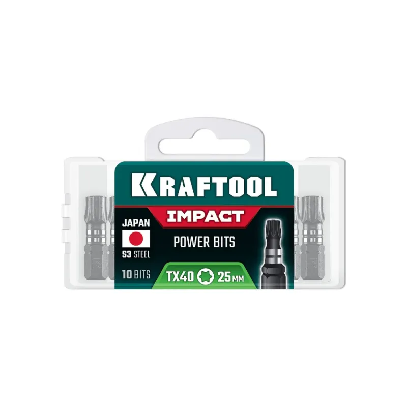 KRAFTOOL Impact TX 40, 25 мм, 10 шт, ударные биты (26195-40-25-S10)