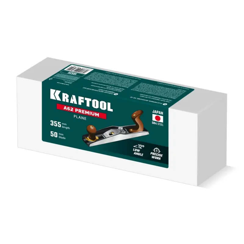 KRAFTOOL А62 Premium LowAngle, 355 x 62 мм, металлический рубанок (18528)