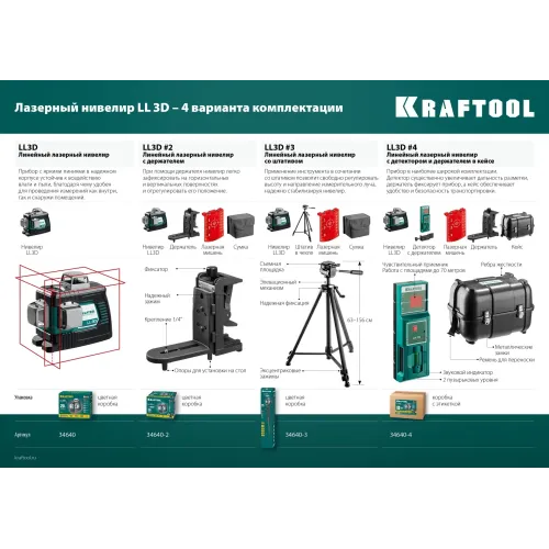 KRAFTOOL LL 3D, лазерный нивелир (34640)