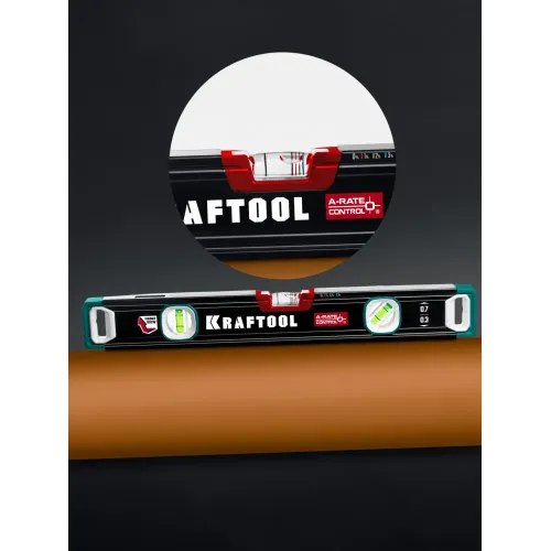 KRAFTOOL A-RATE CONTROL, 400 мм, точность 0.3 мм/м, с инновационным зеркальным глазком, сверхпрочный уровень (34986-40)