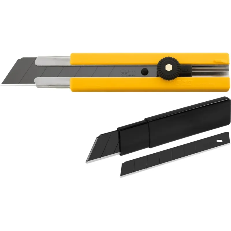 OLFA 25 мм, в комплекте с лезвиями EXCEL BLACK 5 шт, нож (OL-H-1BB/5BB )
