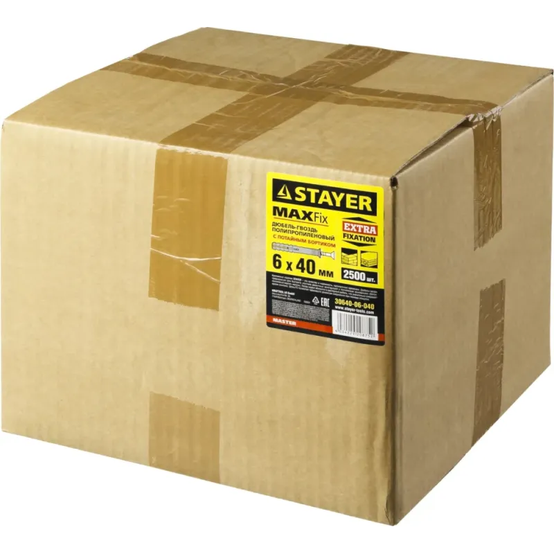 STAYER 6 х 40 мм, потайной бортик, 2500 шт, дюбель-гвоздь (30640-06-040)
