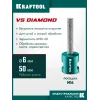 KRAFTOOL VS DIAMOND d 6 мм (М14, 50 мм), Вакуумная алмазная фреза пальчиковая (29810-06)