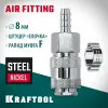KRAFTOOL штуцер ″елочка″, 8 мм - рапид муфта, с хомутом, переходник (06596-08)