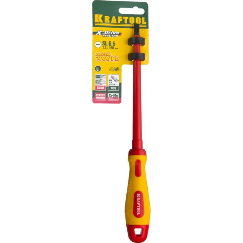 KRAFTOOL SL6.5 х 150 мм, высоковольтная отвертка (250083-6.5-150)
