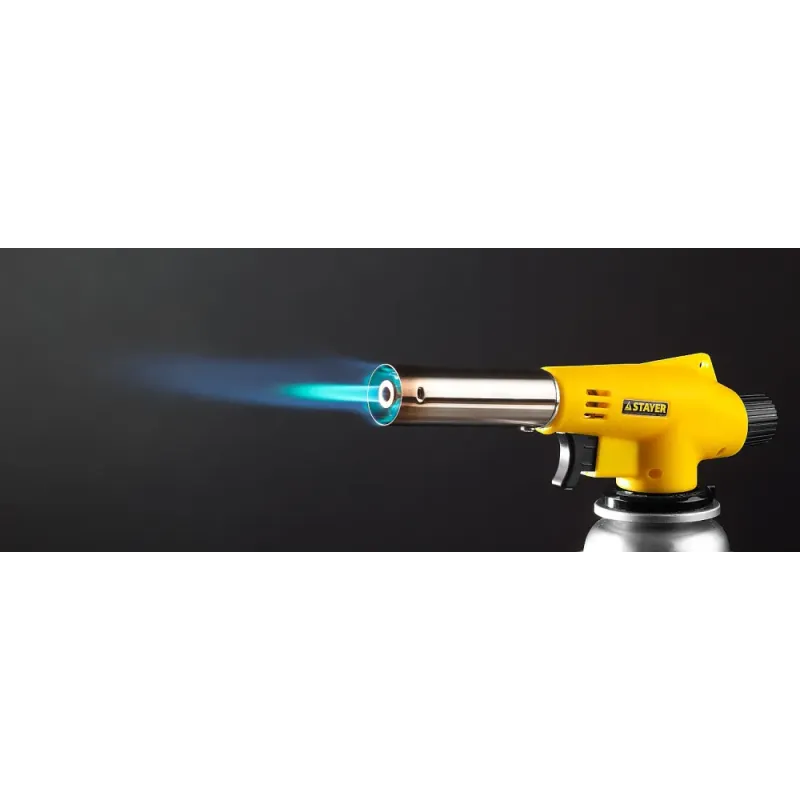 STAYER MaxTerm MG200, 1300°C, газовая горелка с пьезоподжигом на баллон с цанговым соединением (55584)