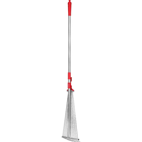 GRINDA GХ-30, длина 1240 мм, ширина 170 - 450 мм, стальные проволочные, алюминиевый черенок, регулируемые веерные грабли (8-421867)