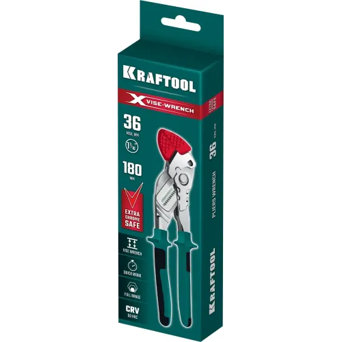 KRAFTOOL Vise-Wrench X, 180 мм, клещи переставные-гаечный ключ (22066)
