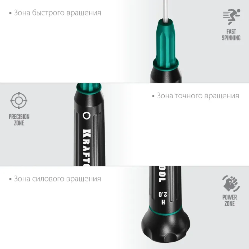 KRAFTOOL Precision, Hex2.0, отвертка для точных работ (25685-2.0)