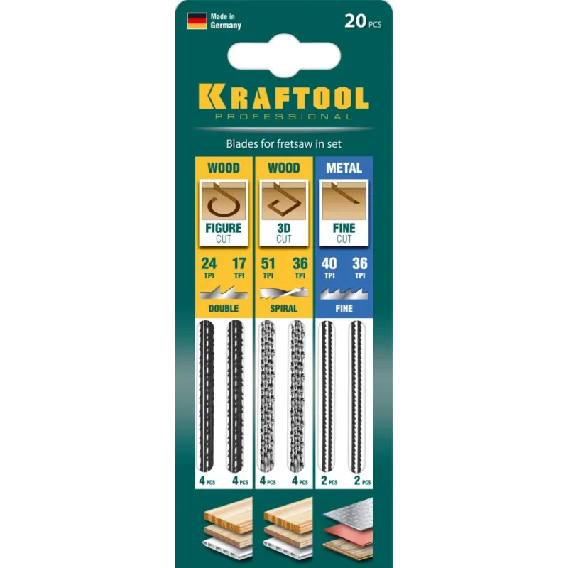 KRAFTOOL 130 мм, полотна для лобзика (15348-H20)