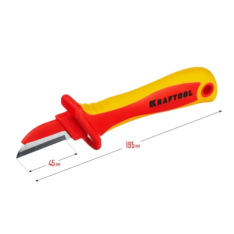 KRAFTOOL KN-1, 1000 В, прямой, диэлектрический нож электрика (45401)
