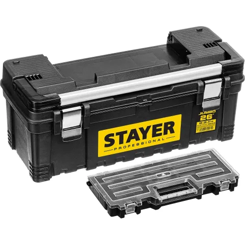 STAYER JUMBO-26, 650 x 280 x 270 мм, (26″), пластиковый ящик для инструментов, Professional (38003-26)