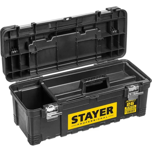 STAYER JUMBO-26, 650 x 280 x 270 мм, (26″), пластиковый ящик для инструментов, Professional (38003-26)