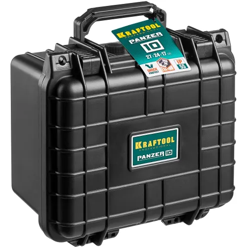 KRAFTOOL PANZER-10, 270 х 240 х 170 мм, (10″), IP55, ударопрочный пластиковый ящик (38251-10)