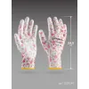GRINDA COMFORT, M (8), садовые перчатки с прозрачным полиуретановым покрытием, розовые, 13 класс (11291-M)