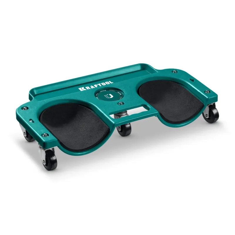 KRAFTOOL KRAFT BOARD на единой, базе, 5 колёс, лоток для инструментов, нагрузка до 110кг, строительные наколенники на колёсах (11513)