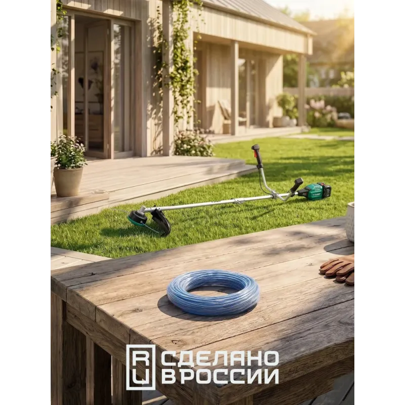 ЗУБР ВИТОЙ КВАДРАТ с сердечником, 2.4 мм, 15 м, леска для триммера, Профессионал (71031-2.4)