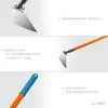 GRINDA PH-180 FIBER, 180 х 125 х 1360 мм, нержавеющая сталь, трапециевидный профиль, фибергласовый черенок, мотыга, PROLine (39592)