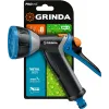 GRINDA BM-8, 8 режимов, курок сзади, металлический с TPR, поливочный пистолет, PROLine (8-427339)