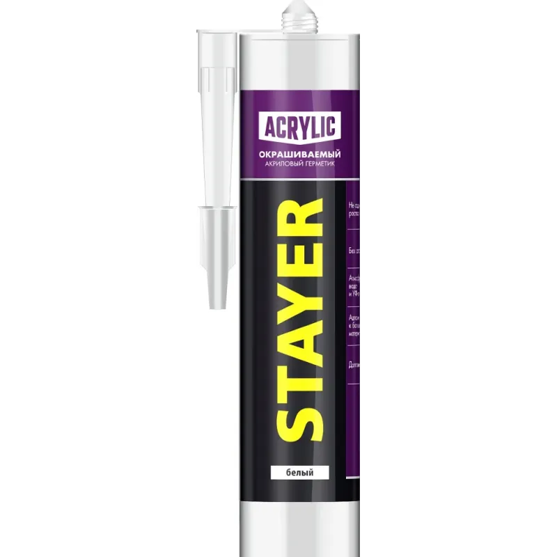 STAYER 260 мл, белый, акриловый, универсальный герметик (41211-0)