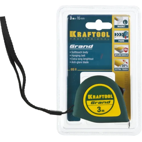 KRAFTOOL Grand, 3 м х 16 мм, рулетка (34022-03-16)