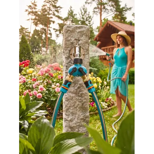 GRINDA BS-1, диаметр 3/4″ - 1″, двухканальный, с внутренней резьбой, из латуни, поливочный распределитель, PROLine (426112)