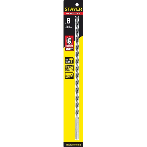 STAYER Hercules, 8 x 300 мм, cверло по бетону, Professional (2915-300-08)