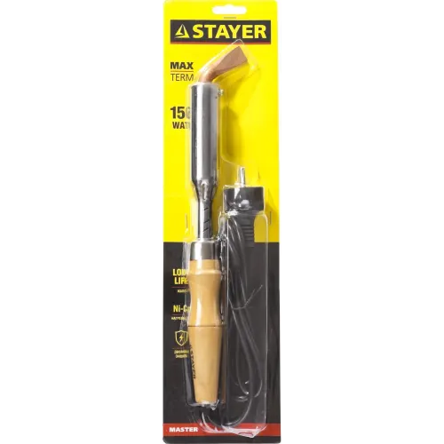 STAYER MAXTerm, 150 Вт, клин, электропаяльник для с деревянной рукояткой (55311-150)