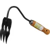 GRINDA ProLine 120х86х265 мм, 3-х зубые, деревянная ручка, грабли-рыхлитель (421514)