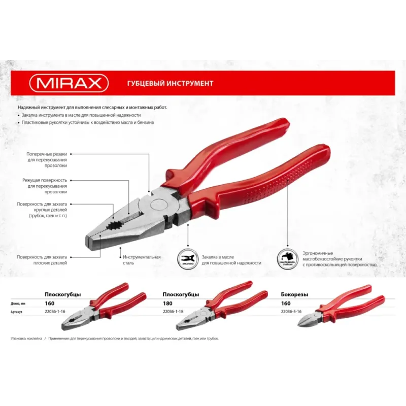 MIRAX 160 мм, бокорезы (22036-5-16)