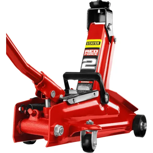 STAYER R-28 RED FORCE, 2 т, 130 - 350 мм, подкатной домкрат для легковых а/м, Professional (43153-2)