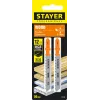 STAYER T119B, T-хвост., HCS сталь, по дереву/фанере/ДСП, шаг зуба 2 мм (12TPI), раб. длина 50 мм, 2 шт, полотна для лобзика, Professional (15988-2)