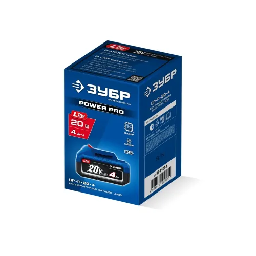 ЗУБР Power PRO, 20 В, 4.0 А·ч, аккумулятор LMS, ПРОФЕССИОНАЛ (BP-P-20-4)
