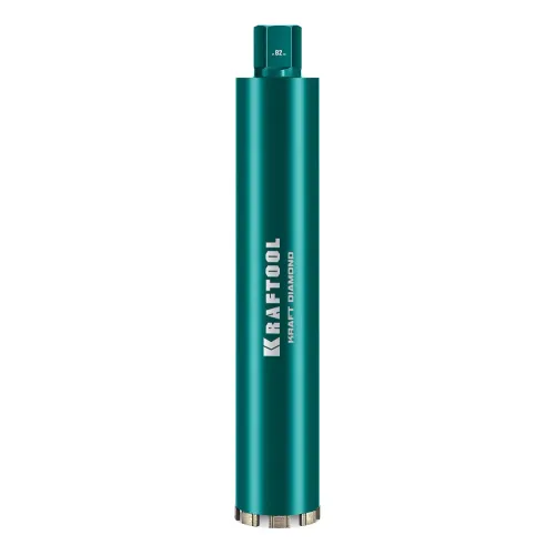 KRAFTOOL DIAMOND 82 мм (450 мм, 1 1/4″, лазерная сварка, сухое сверление с микроударом), алмазная коронка по железобетону (29825-082)