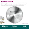 KRAFTOOL Multi Material, 254 х 30 мм, 80Т, пильный диск по алюминию (36953-254-30)