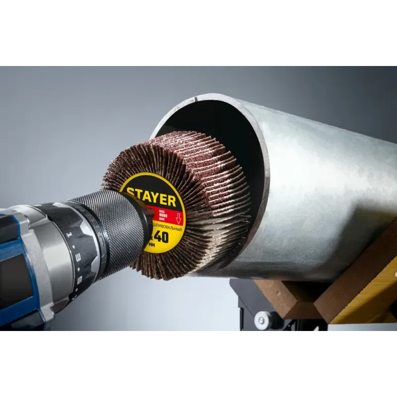 STAYER d 50 x 20 мм, P180, на шпильке d 6 мм, круг шлифовальный лепестковый (36607-180)