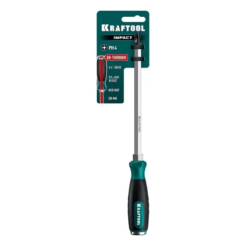 KRAFTOOL IMPACT PH 4, сквозной стержень Cr-Mo, ударная отвертка (250034-4)