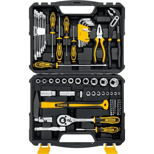 STAYER UNIVERSAL 83, 83 предм., (1/2″+ 1/4″), универсальный набор инструмента, Professional (27710-H83)